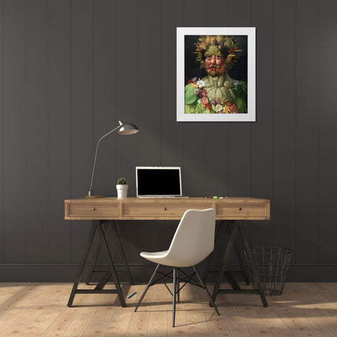 Vertumnus, 1591 White Modern Wood Framed Art Print by Arcimboldo, Giuseppe