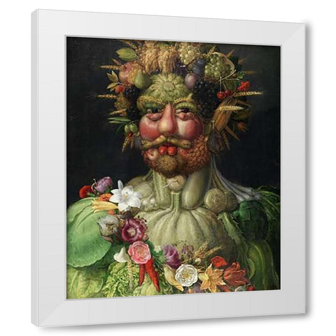 Vertumnus, 1591 White Modern Wood Framed Art Print by Arcimboldo, Giuseppe