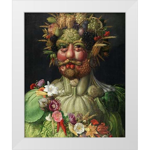 Vertumnus, 1591 White Modern Wood Framed Art Print by Arcimboldo, Giuseppe