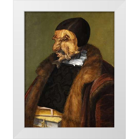 The Lawyer White Modern Wood Framed Art Print by Arcimboldo, Giuseppe