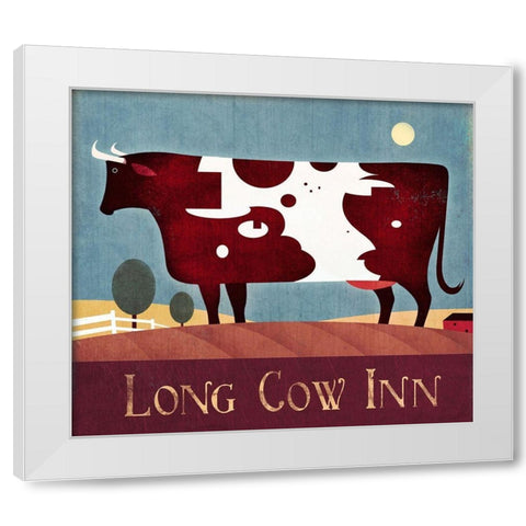 Long Cow Inn White Modern Wood Framed Art Print by Wickstrom, Martin