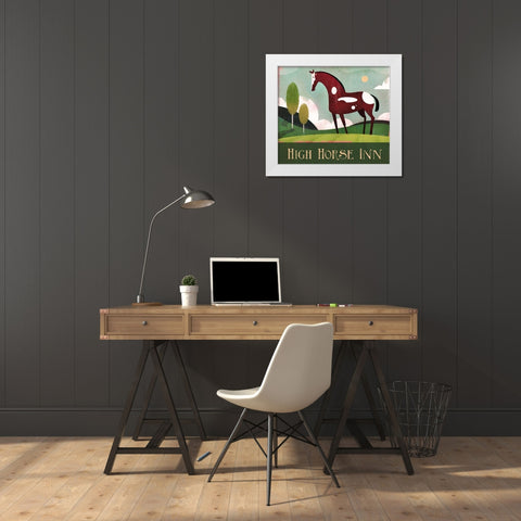 High Horse Inn White Modern Wood Framed Art Print by Wickstrom, Martin