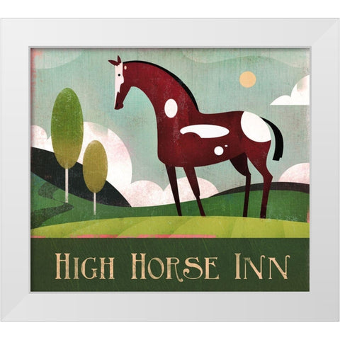 High Horse Inn White Modern Wood Framed Art Print by Wickstrom, Martin