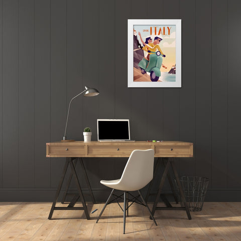 Explore Italy White Modern Wood Framed Art Print by Wickstrom, Martin
