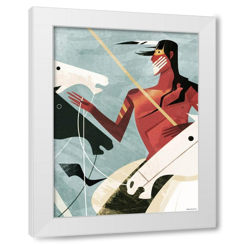 Lakota White Modern Wood Framed Art Print by Wickstrom, Martin