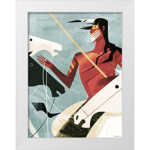 Lakota White Modern Wood Framed Art Print by Wickstrom, Martin