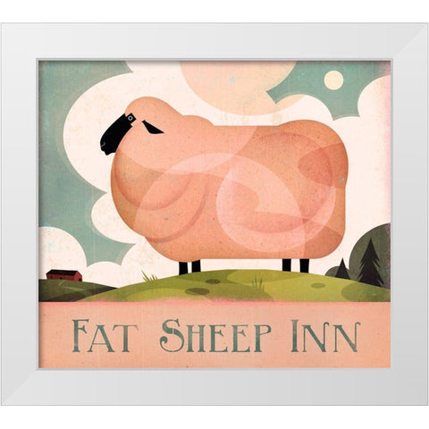 Fat Sheep Inn White Modern Wood Framed Art Print by Wickstrom, Martin