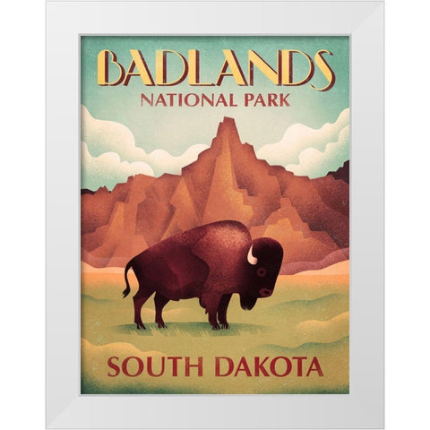 Wyoming White Modern Wood Framed Art Print by Wickstrom, Martin