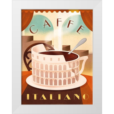 Caffe Italiano 2 White Modern Wood Framed Art Print by Wickstrom, Martin