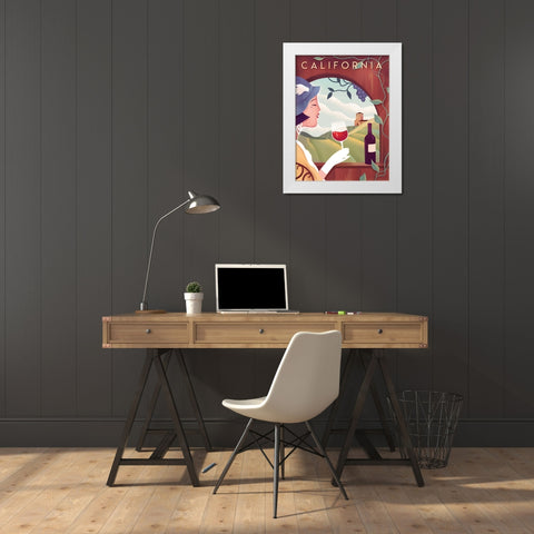 California Wine White Modern Wood Framed Art Print by Wickstrom, Martin