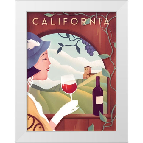 California Wine White Modern Wood Framed Art Print by Wickstrom, Martin