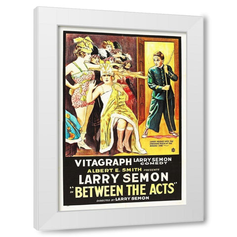 Between Acts White Modern Wood Framed Art Print by Hollywood Photo Archive