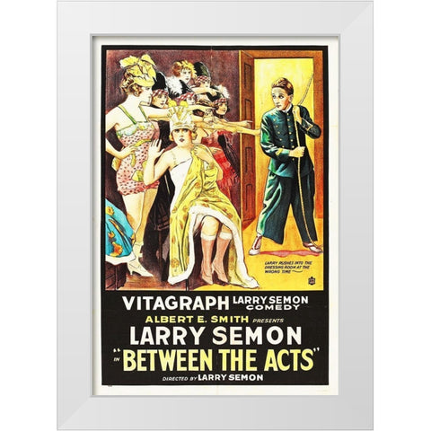 Between Acts White Modern Wood Framed Art Print by Hollywood Photo Archive