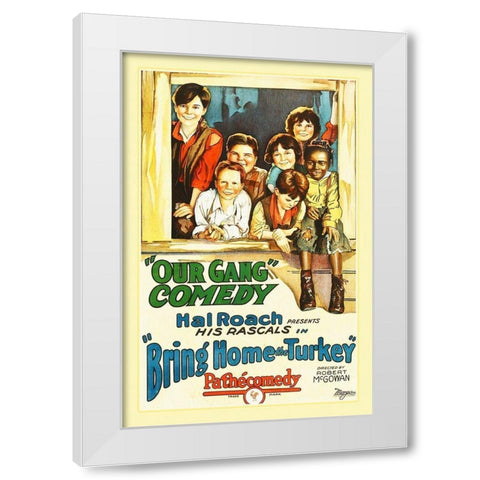 Bring Home The Turkey White Modern Wood Framed Art Print by Hollywood Photo Archive
