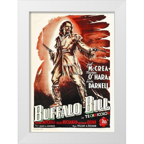 Buffalo Bill, 1949 White Modern Wood Framed Art Print by Hollywood Photo Archive