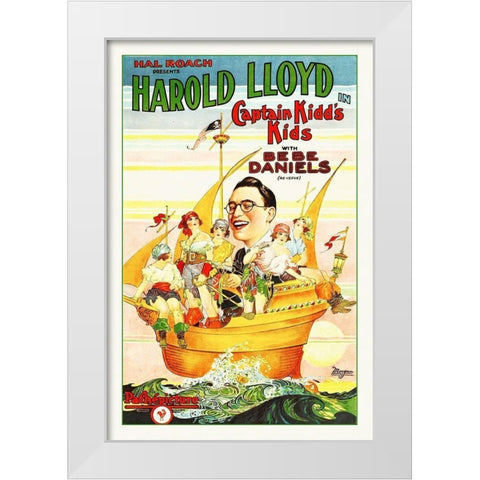 Captain Kids Kids White Modern Wood Framed Art Print by Hollywood Photo Archive