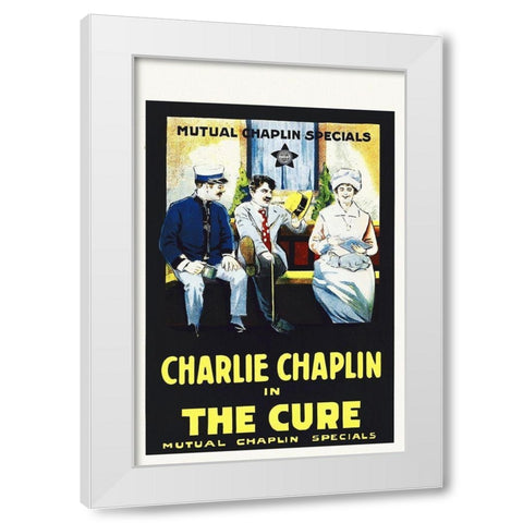 Chaplin, Charlie, The Cure White Modern Wood Framed Art Print by Hollywood Photo Archive