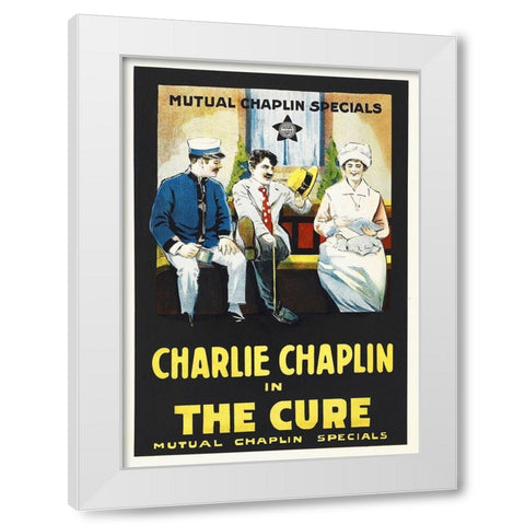 Chaplin, Charlie -The Cure poster White Modern Wood Framed Art Print by Hollywood Photo Archive