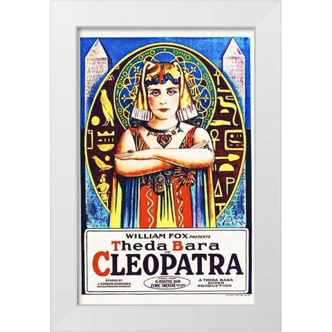 Cleopatra White Modern Wood Framed Art Print by Hollywood Photo Archive