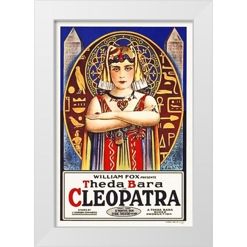 Cleopatra, 1917 White Modern Wood Framed Art Print by Hollywood Photo Archive
