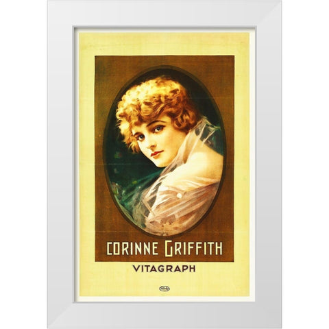 Corinne Grffith White Modern Wood Framed Art Print by Hollywood Photo Archive