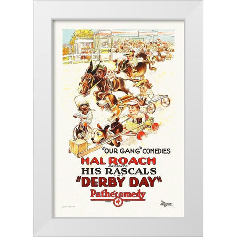 Derby Day White Modern Wood Framed Art Print by Hollywood Photo Archive