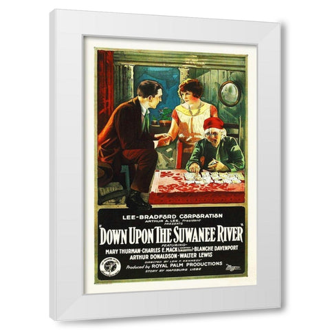 Down Upon Swanee River White Modern Wood Framed Art Print by Hollywood Photo Archive