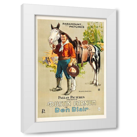 Dustin Farnum, Ben Blair,  1916 White Modern Wood Framed Art Print by Hollywood Photo Archive