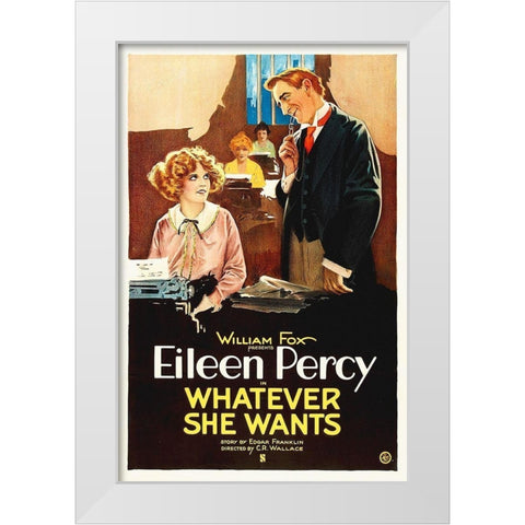 Eileen Percy, Whatever She Wants,  1921 White Modern Wood Framed Art Print by Hollywood Photo Archive