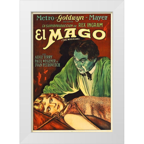 El Mago White Modern Wood Framed Art Print by Hollywood Photo Archive