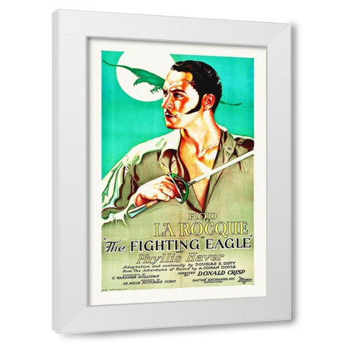Fighting Eagle White Modern Wood Framed Art Print by Hollywood Photo Archive
