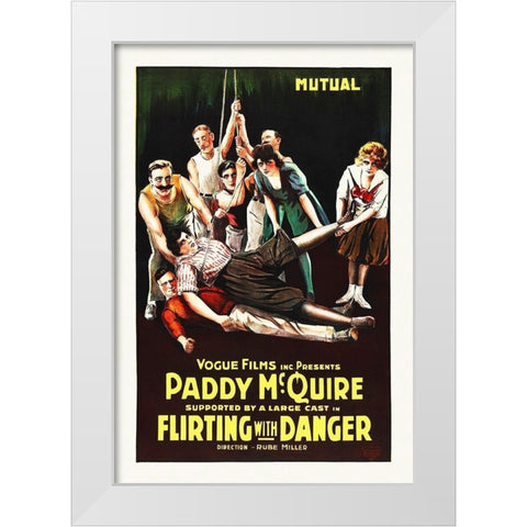 Flirting With Danger White Modern Wood Framed Art Print by Hollywood Photo Archive