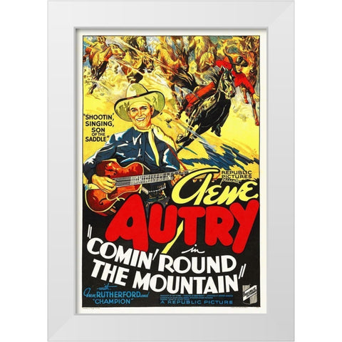 Gene Autry White Modern Wood Framed Art Print by Hollywood Photo Archive