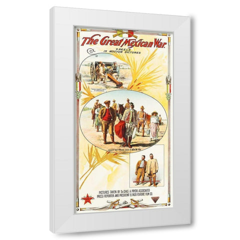 Great Mexican War -1914 White Modern Wood Framed Art Print by Hollywood Photo Archive