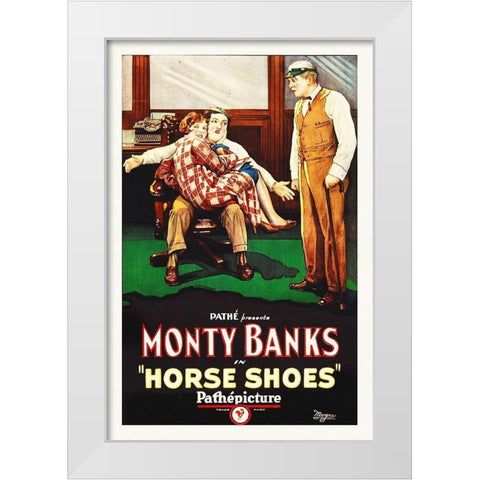 Horse Shoes White Modern Wood Framed Art Print by Hollywood Photo Archive