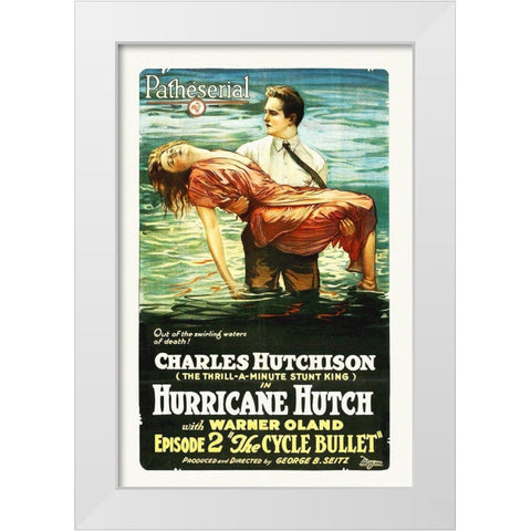 Hutch, The Cycle Bullet, ep 2,  1921 White Modern Wood Framed Art Print by Hollywood Photo Archive