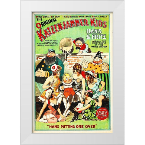 Katzenjammer Kids,  1918 White Modern Wood Framed Art Print by Hollywood Photo Archive