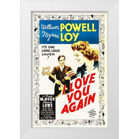Love You Again White Modern Wood Framed Art Print by Hollywood Photo Archive