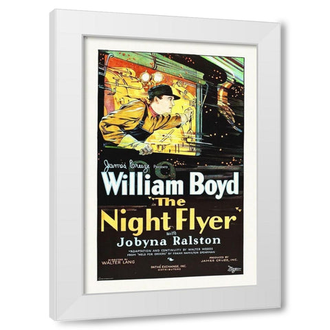 Night Flyer, 1928 White Modern Wood Framed Art Print by Hollywood Photo Archive