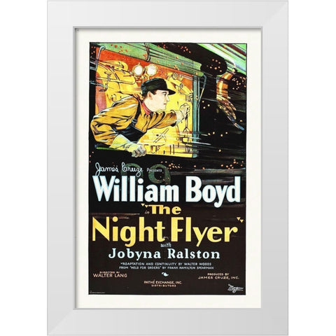 Night Flyer, 1928 White Modern Wood Framed Art Print by Hollywood Photo Archive