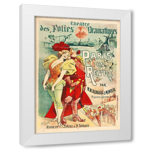 Paris Revue 1893 White Modern Wood Framed Art Print by Hollywood Photo Archive