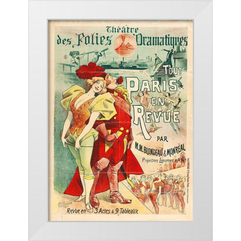 Paris Revue 1893 White Modern Wood Framed Art Print by Hollywood Photo Archive