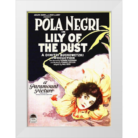 Pola Negri, Lily of the Dust White Modern Wood Framed Art Print by Hollywood Photo Archive