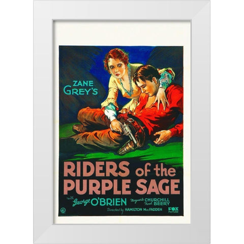 Riders of the Purple Sage White Modern Wood Framed Art Print by Hollywood Photo Archive