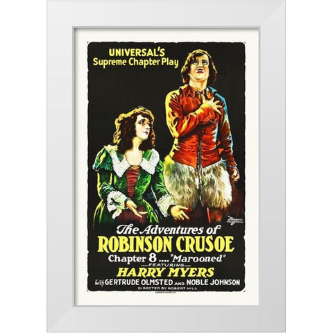 Robinson Crusoe, 1922 White Modern Wood Framed Art Print by Hollywood Photo Archive