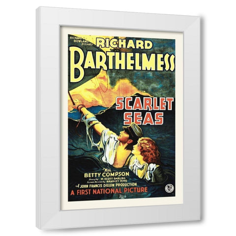 Scarlet Seas White Modern Wood Framed Art Print by Hollywood Photo Archive