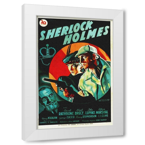 Sherlock Holmes White Modern Wood Framed Art Print by Hollywood Photo Archive