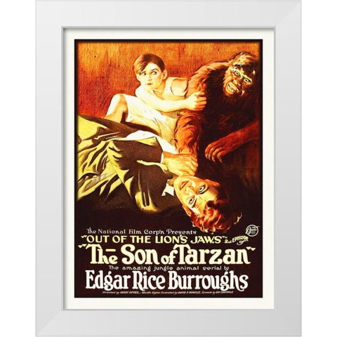 Son of Tarzan White Modern Wood Framed Art Print by Hollywood Photo Archive