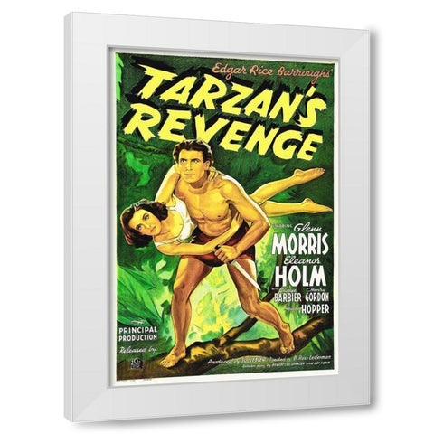 Tarzans Revenge White Modern Wood Framed Art Print by Hollywood Photo Archive