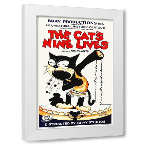 The Cats Nine Lives White Modern Wood Framed Art Print by Hollywood Photo Archive